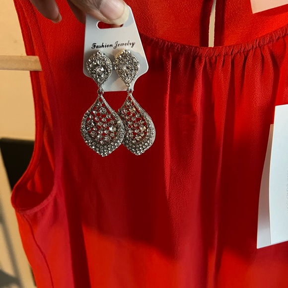 Nordstrom Firey Red Adyson Parker Peplum dress up/down Top! Great Qualit… - Picture 8 of 11